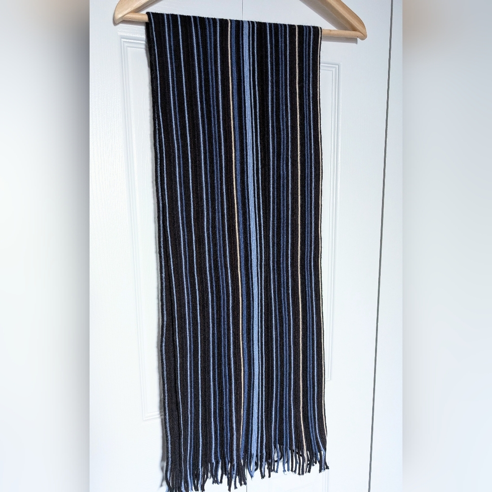 Classic Striped Knit Scarf. 11.5 x 60"